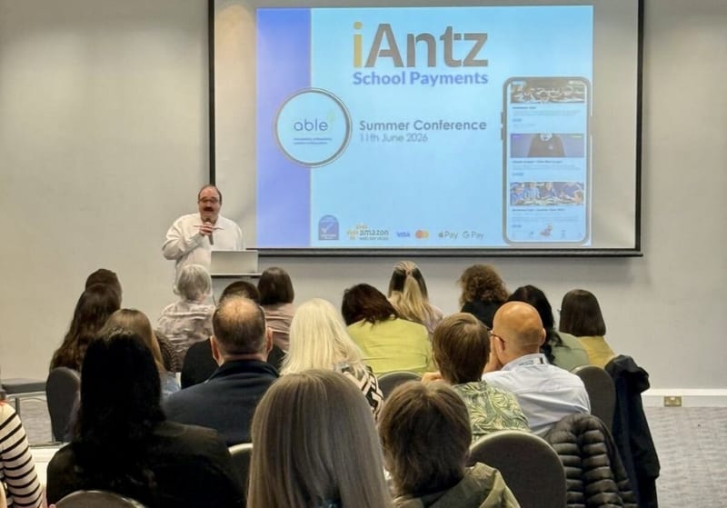 Daniel presenting iAntz to a room of school business managers