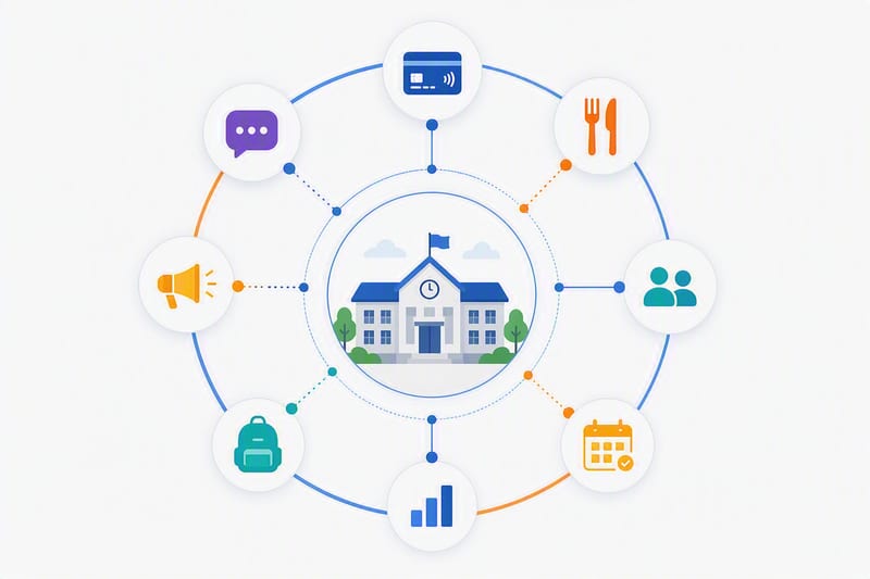 A school at the centre of payments, meals, clubs, trips, reporting and communication